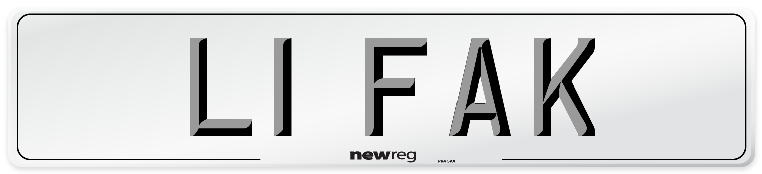 L1 FAK Number Plate from New Reg